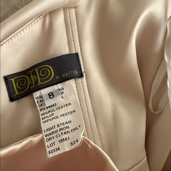 Watters Elegant Strapless Cream Evening Gown size 8 - Picture 9 of 10